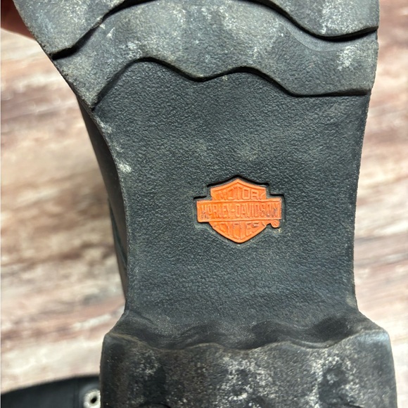 Harley-Davidson | VGUC Women’s Heel Black Leather Lace-Up Riding Boots Biker 8 - Picture 8 of 9